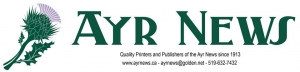 We would like to welcome The Ayr News to our team next season! The Ayr News is family owned and operated and has been publishing local news for over 100 years. We canât wait to represent this iconic Ayr business, thank you for supporting our team!
Your can find them at www.ayrnews.ca or follow them on twitter (@TheAyrNews)