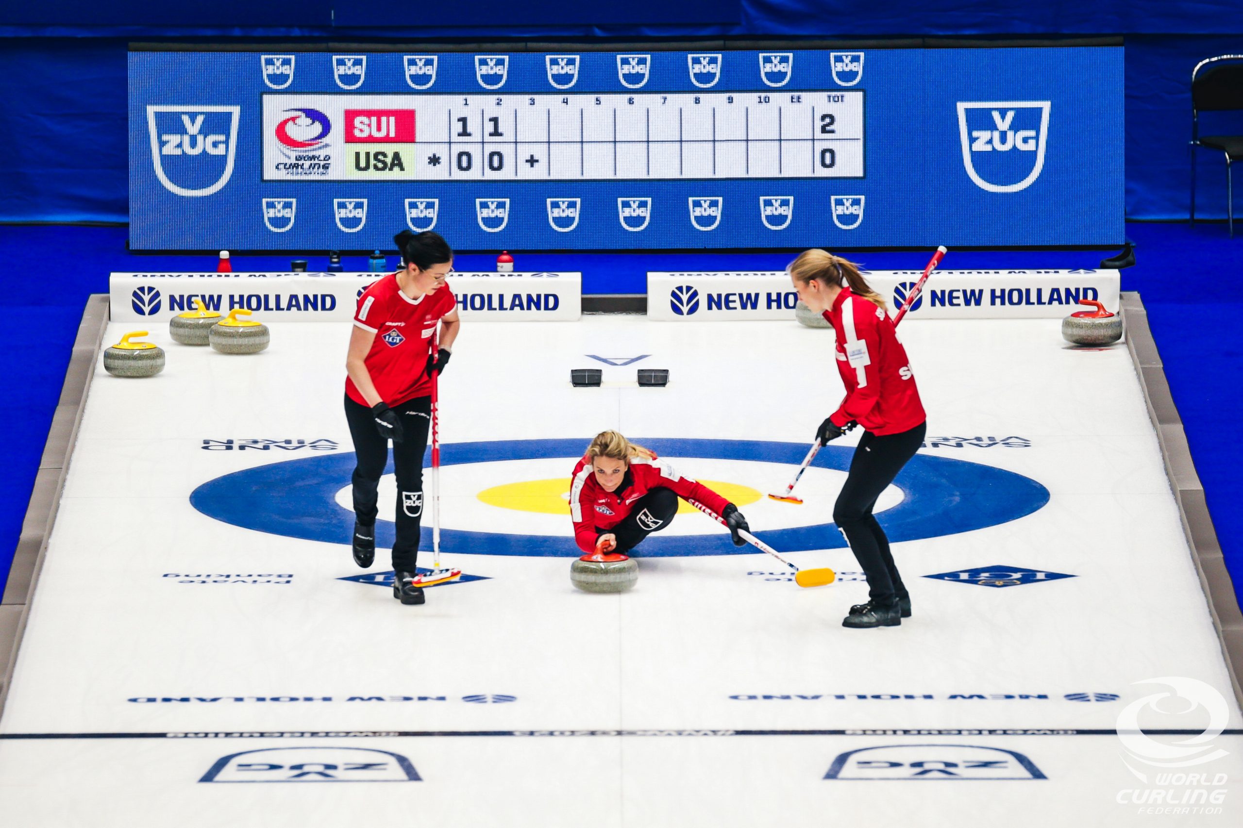 CurlingZone Switzerland defeats USA 7-5 in opening draw of 2023 womens worlds